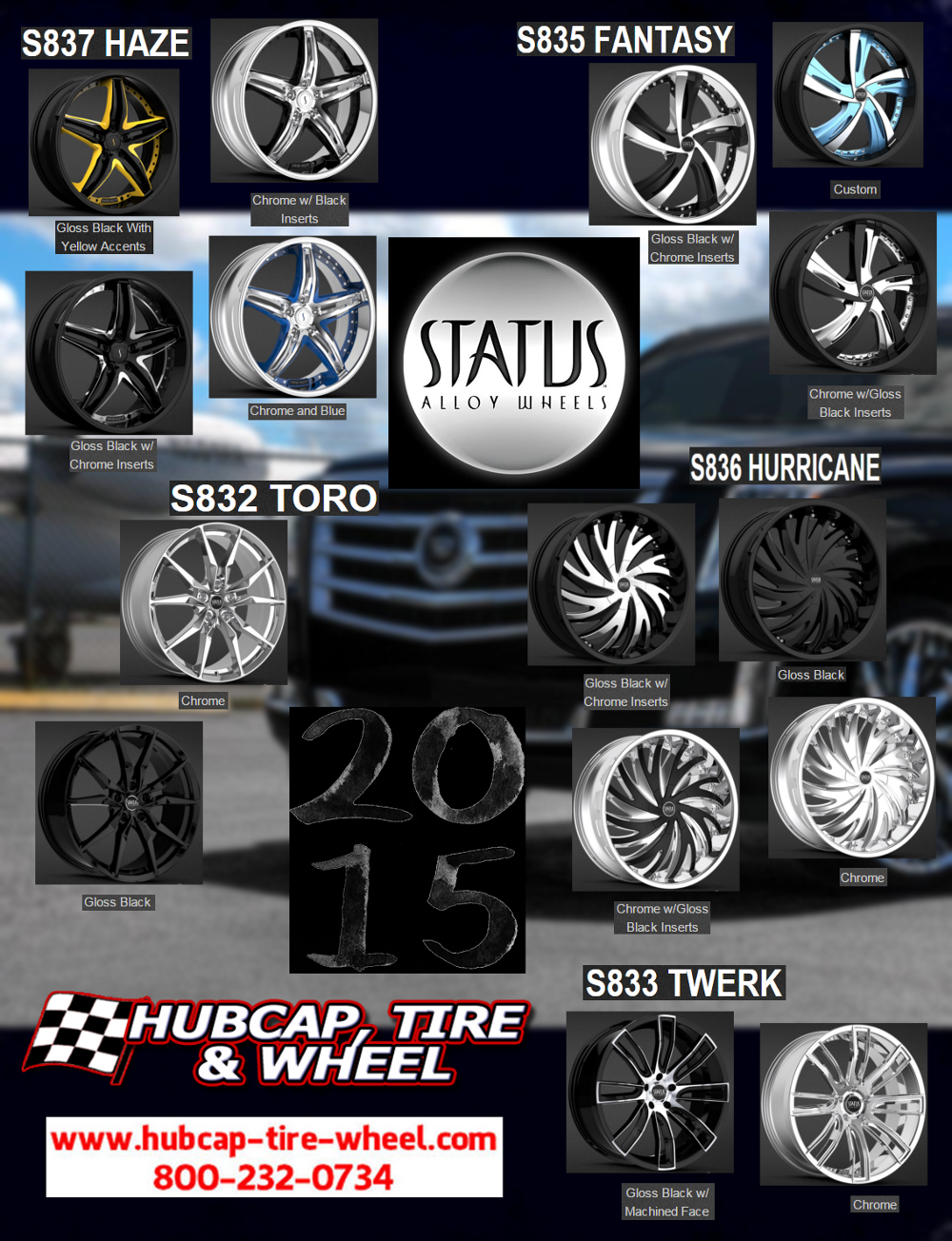 new 2015 status alloy wheels rims