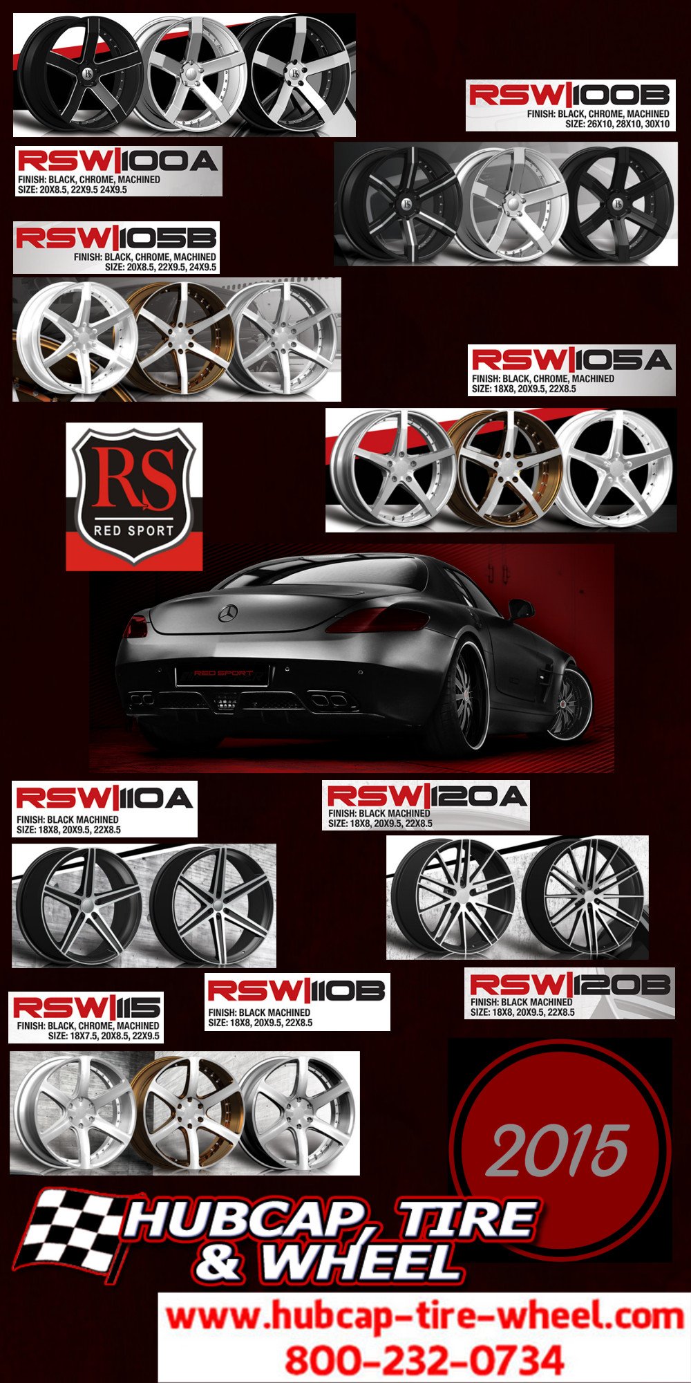 new 2015 red sport custom wheels rims