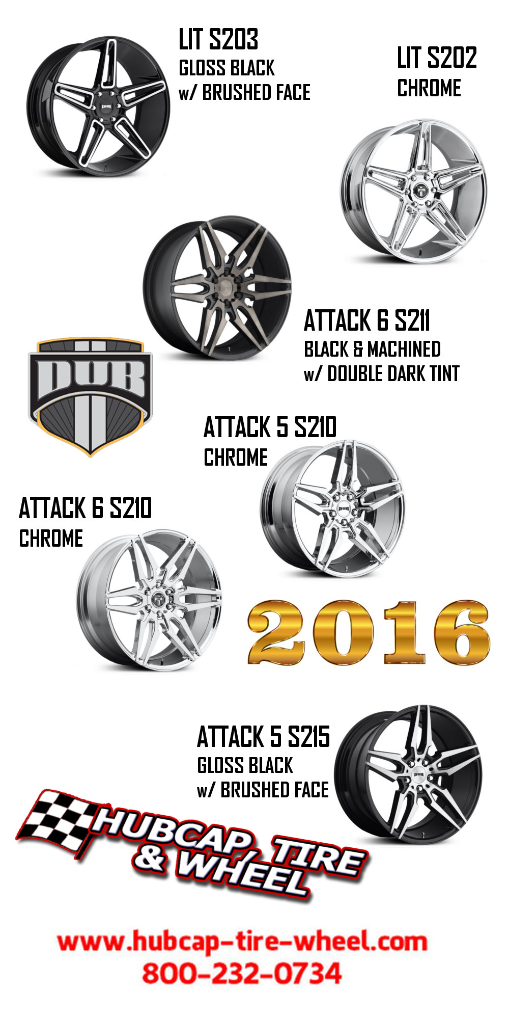 new 2016 dub wheels rims staggered