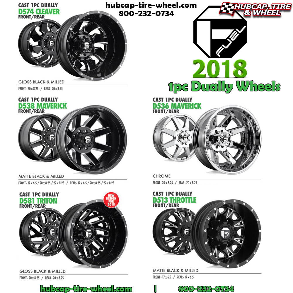 New 2018 One-Piece Fuel Dually Wheels Rims